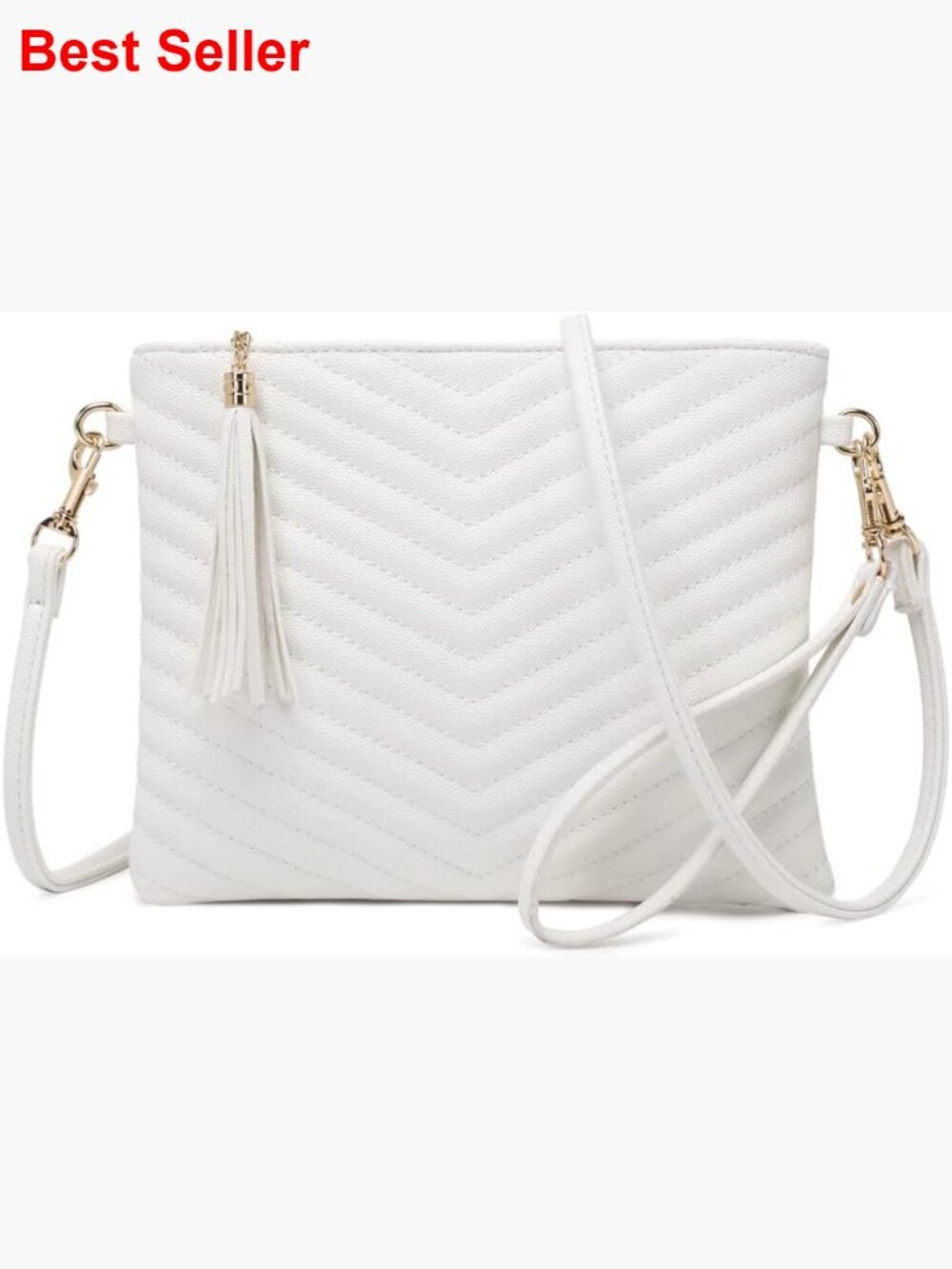 Vegan Leather Shoulder Bag with Wristlet, Tassel Crossbody Purse